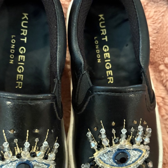 Kurt Geiger Mini Leah Evil Eye Black Leather - Picture 2 of 3